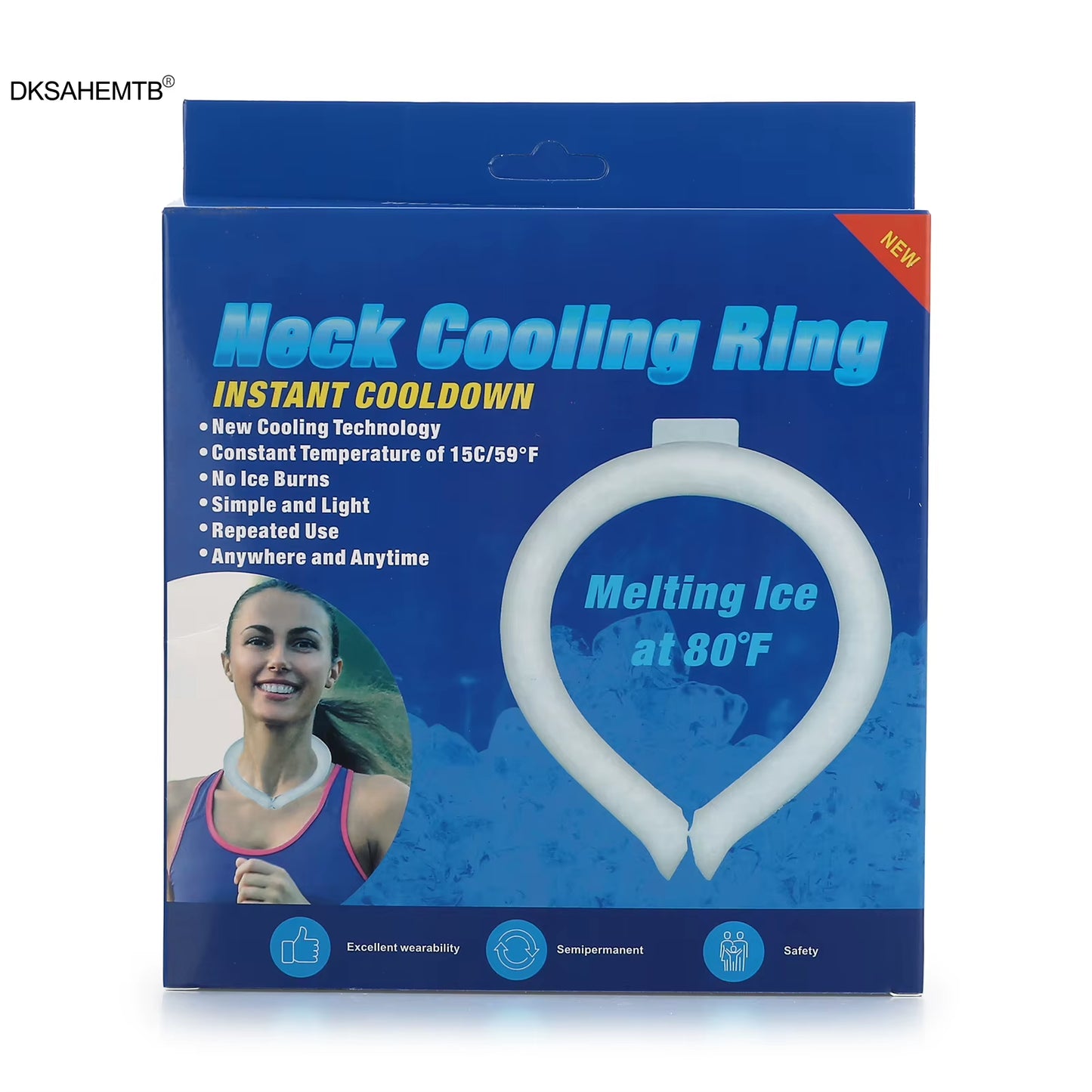 28° Neck Cooler Ring Autumn Cycling Running Cooling Tools Practical Outdoor Neck Ring for Camping Riding Hiking Climbing