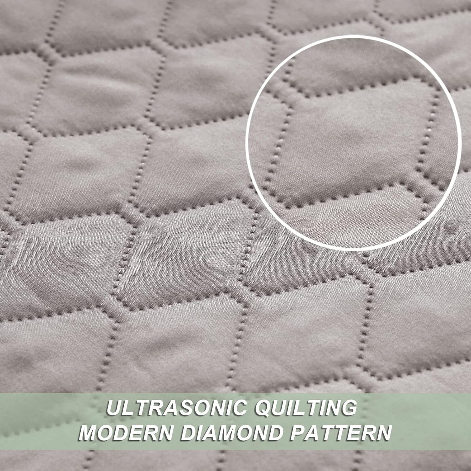 Reversible Twin Quilt Bedding Set with Pillow Sham, Lightweight Quilts Twin Size, Soft Bedspreads Bed Coverlets for All Seasons - (Light Grey, 68"X88")