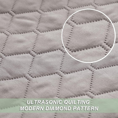 Reversible Twin Quilt Bedding Set with Pillow Sham, Lightweight Quilts Twin Size, Soft Bedspreads Bed Coverlets for All Seasons - (Light Grey, 68"X88")